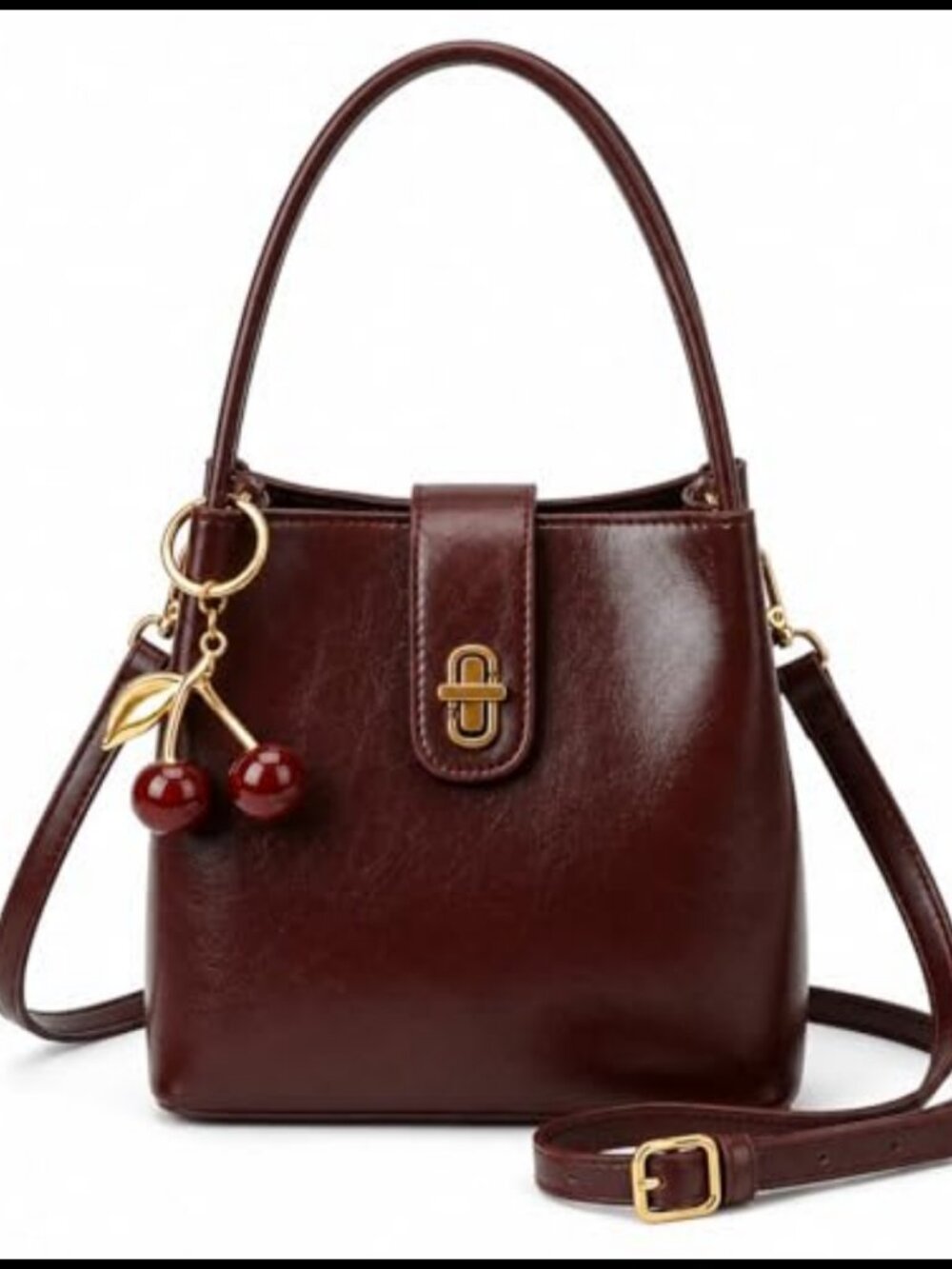 Small Crossbody Bag for Women Vegan Leather Bucket Hobo Shoulder Handbag